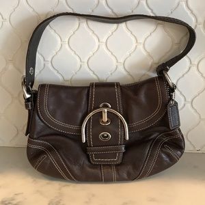 Brown Leather Coach Purse with Shoulder Strap